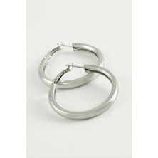 Ayena Moda Çizgili Boru Halka Küpe 3,5 cm