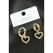 Ayena Moda Kalp Zirkon Taşlı Küpe