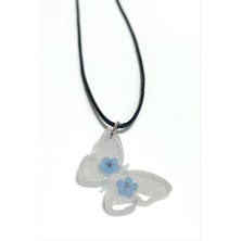 Ayena Moda Unutma Beni Çiçeği Kelebek Epoksi Kolye