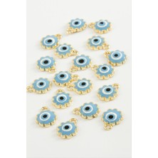 Ayena Moda Çiçek Nazar Tek Kulplu Mineli Bileklik ve Kolye Ucu Aparatı 1 Adet