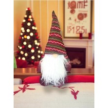 1 Adet 50 cm Gnome Yılbaşı Şans Cücesi Süs Dekorasyon Yılbaşı Ağaç ve Masa Süsü, Kırmızı