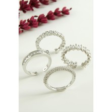 Ayena Moda Karışık Lüks Baget Zirkon Taşlı Yüzük