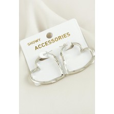 Ayena Moda Kalp Trend Metal Küpe 3 cm