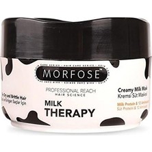 Morfose Milk Therapy Onarıcı Saç Maskesi 500 ml Krem Yapıda Yıpranmış Saçlar İçin Besleyici