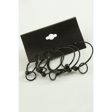 Ayena Moda Noktalı Iç Içe Metal Halka Küpe 6 Adet