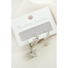 Ayena Moda 3 Adet Yıldız Zirkon Taşlı Küpe