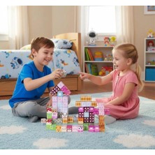 Manyetik Yapı Blokları Kız Çocuk Mıknatıslı 113 Parça Blok Parçalar Kutulu Kaliteli Eğitici Set