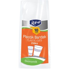 3 Adet Roll-Up Plastik Bardak 250 cc 10 Lu