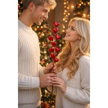 1 Adet Ultra Lüx Kalpli Kokina Çiçeği Yılbaşı Hediyesi Yılbaşı Süsü