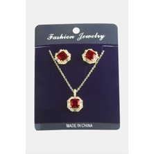 Ayena Moda Kare Zirkon Taşlı Set Kolye