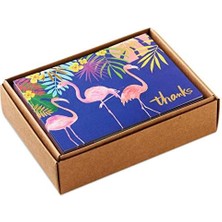 Teşekkür Kartı Çeşitliliği, Hayvanlar (Zarflı 24 Çeşitli Teşekkür Notları - Çita, Llamas, Zebralar, Flamingolar, Kuşlar)