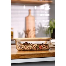 Naturel 1520 ml Borosilikat Saklama Kabı