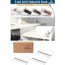 3 Adet Kaydırmaz Pedli Şeffaf Stand Baharatlık Standı Çekmece Içi Düzenleyici Mhydkplx3