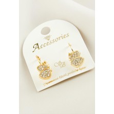 Ayena Moda Kelebek Taşlı Klipsi Küpe