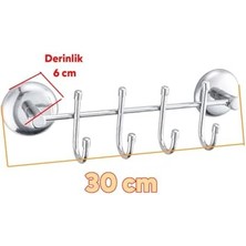 Metal 4'lü Banyo Lavabo Vidalı Askılık Sağlam Aparat Krom Askılık Elbise Havlu Asma Askı