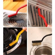 3'lü Mini Tel Fırça Seti, Paslanmaz Çelik, Bakır ve Naylon Kıllı Temizleme Fırçaları, Gaz Ocağı, Musluk, Mutfak Köşe ve Dar Alanlar Için Temizlik Aleti