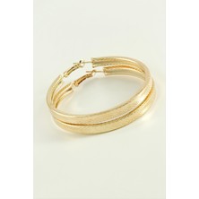 Ayena Moda Kare Baklava Desenli Halka Küpe 4,5 cm