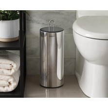 Easystore Luxe Paslanmaz Çelik Gizli Tuvalet Kağıdı Tutacağı, Kapaklı Stand, 3 Ruloya Kadar Hods