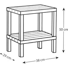 2 Katlı Çok Amaçlı Düzenleyici Raf Ünitesi – Plastik Kitaplık, Banyo, Mutfak,, Depolama ve Saklama Rafı (Beyaz)