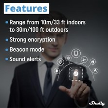 Blu Button Tough Ivory – Smart Scene Bluetooth Tuşu, Ev Otomasyonu, IP54 Sertifikalı, Uzun Menzil (10 – 30 M), Çoklu Tıklama Etkinleştirme, Ağ Geçidi Gerekli, Bthome Protokolü