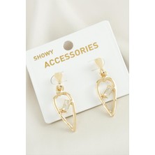 Ayena Moda Kalp Yeni Sezon Taşlı Küpe