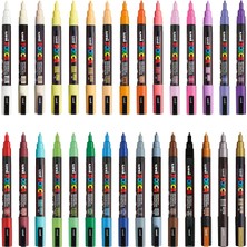 Uni Markör Kalem 3m Set 0.9-1.3 mm Keçe Uçlu (30'lu Set)