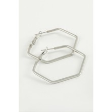 Ayena Moda Beşgen Halka Küpe 4 cm