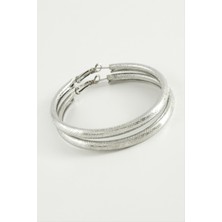 Ayena Moda Noktalı Boru Halka Küpe 5 cm