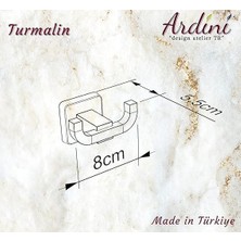 Turmalin Ikili Metal Askılık Banyo Tuvalet Mutfak Bornozluk Havluluk Mat Siyah Ömür Boyu Paslanmaz