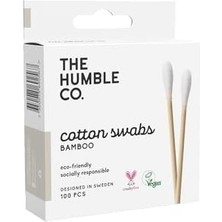 The Humble Co. Humble Brush Bamboo Cotton SWABS%100 Ekolojik Kulak Çubuğu 100 Adet White