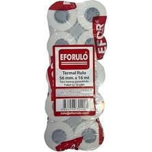 Yazar Kasa Pos Rulosu 56 mm x 16 mt Termal Rulo 10'lu Paket