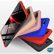 Oppo A12 Kılıf Double Dip 360 Protective Siyah Mavi