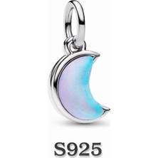 Hector Co Jewellery Mavi Yeni Ay Çift Sallantılı Charm