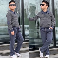Burçak Butik Erkek Çocuk Sweat - Pantolon Kışlık Full Likra Alt Üst 2'li Takım - Bayramlık