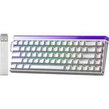 Aula Hero 68 He Manyetik Klavye Trigger Jade Switch 8000Hz Rgb Neon Tkl Hot Swap Oyuncu Klavyesi Beyaz