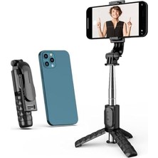 Snapshot 2’si 1 Arada Bluetooth Selfie Stick – Kablosuz Uzaktan Kumandalı, 360° Döner Telefon Tutucu, Paslanmaz Çelik Gövde, Taşınabilir & Katlanabilir Tasarım | Q11