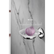 Krom Kaplama Mat Plastik Hazneli Katı Sabunluk S-105