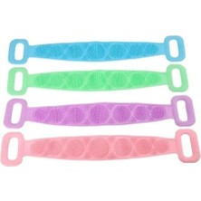 Mavi Renk, Çift Taraflı, Silikon Duş, Banyo Sırt Lifi, Sırt Temizlik Palası, Silikon Fırçası (Uzunluk 70 Cm)