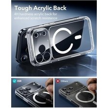 - 17 Pro ile Uyumlu Kamera Korumalı Sararmaz Pc Sert Şeffaf Magsafe Kılıf