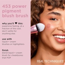Real Techniques Power Pigment Allık Makyaj Fırçası, Sıvı ve Krem Allık Için Yanak Fırçası, Yoğun, Sentetik Kıllar, Hassas Uygulama Için Benzersiz Sivri Şekil, Vegan ve Zulüm Içermez, 1 Adet