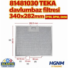 Hgnm E-Trading 81481030 Teka Davlumbaz Aspiratör Filtresi 340X282MM DY90, DP90, DH90 Filtre Teli