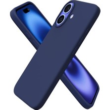 16 Kılıfı 6.1" ile Uyumlu, Ince Sıvı Silikon 3 Katmanlı Tam Kaplamalı Yumuşak Jel Kauçuk Darbeye Dayanıklı Telefon Kılıfı, Çizilmez Mikrofiber Astarlı Koruyucu Kılıf, Lacivert
