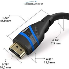– 10K & 8k HDMI Kablosu, HDMI 2.1 B – 2m, 0,5-5m Arası Mevcut – Sertifikalı, Almanya’da Geliştirilmiş (Ultra Yüksek Hız Kablosu Pc, Ps5, Xbox, Monitör ve Tv Için – Siyah-Mavi)