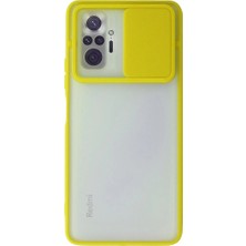 Buğz Xiaomi Redmi Note 10 Pro Kılıf Palm Buzlu Kamera Sürgülü Silikon - Sarı