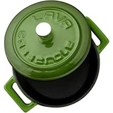 Metal Döküm Mini Tencere, Trendy, 10 Cm, 0.35 L Hacim, Yeşil