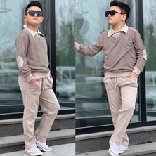 Burçak Butik Erkek Çocuk Sweat - Pantolon Kışlık Full Likra Alt Üst 2'li Takım - Bayramlık
