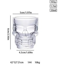 Kuru Kafa Shot Bardağı Shot Bardak Tekila Bardağı Kuru Kafa Tasarımlı Dayanıklı Sunum Kokteyl Bardağı