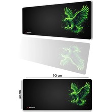 Sonic Touch UltraGrand Siyah ve Neon Yeşili Kartal Dikişsiz Kenar Xxl Gaming Gamer Oyuncu Masaüstü Klavye Mouse Pad 40x90Cm Pürüzsüz Yüzey Sıvı Geçirmez Kaymaz Taban