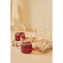3 Adet Borosilikat Dayanıklı Termisil Cam Kupa Bardak