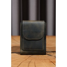 Lenax Mono - Hakiki Gerçek Deri El Yapımı Mıknatıslı Kapaklı Modern Kartlık Cüzdan | 10 Kart Bölmeli | 8X10 cm